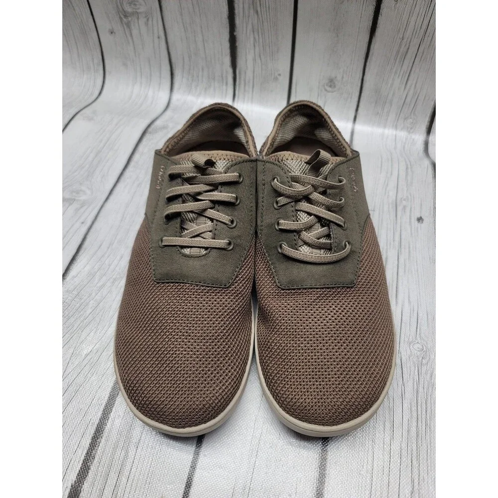 OluKai NOHEA MOKU Men's 9.5 Mesh Comfort Sneakers Boat Shoes Brown Mustang Husk